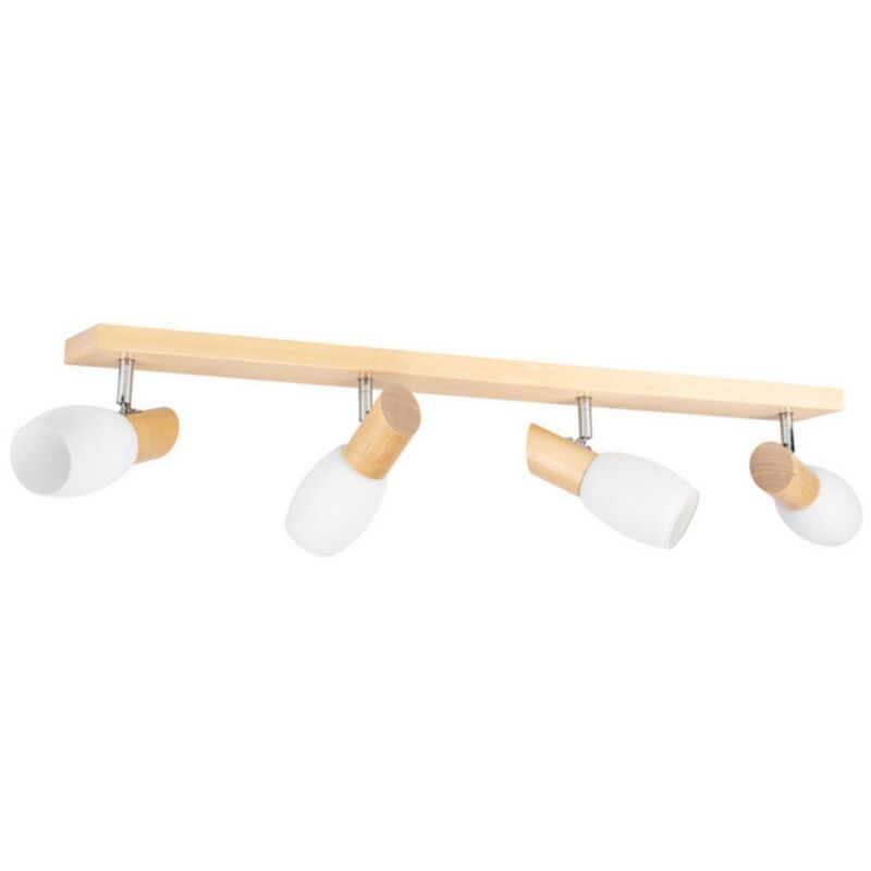foto del prodotto epikasa lampada a soffitto arsenio, legno, vetro, marrone, bianco, 6x77x18 cm
