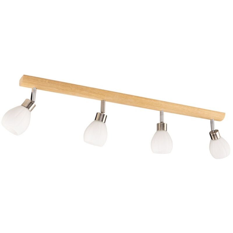 foto del prodotto epikasa lampada a soffitto auro, legno, metallo, vetro, argento, marrone, bianco, 78x6x18 cm