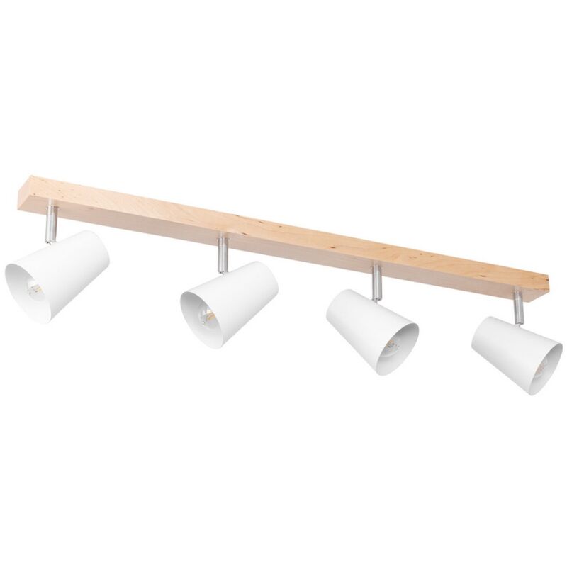 foto del prodotto epikasa lampada a soffitto azad, legno, metallo, marrone, bianco, 11x81x17 cm