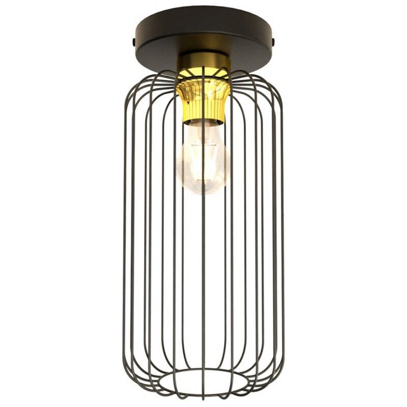 foto del prodotto epikasa lampada a soffitto barn, metallo, plastica, nero, 16x35x35 cm