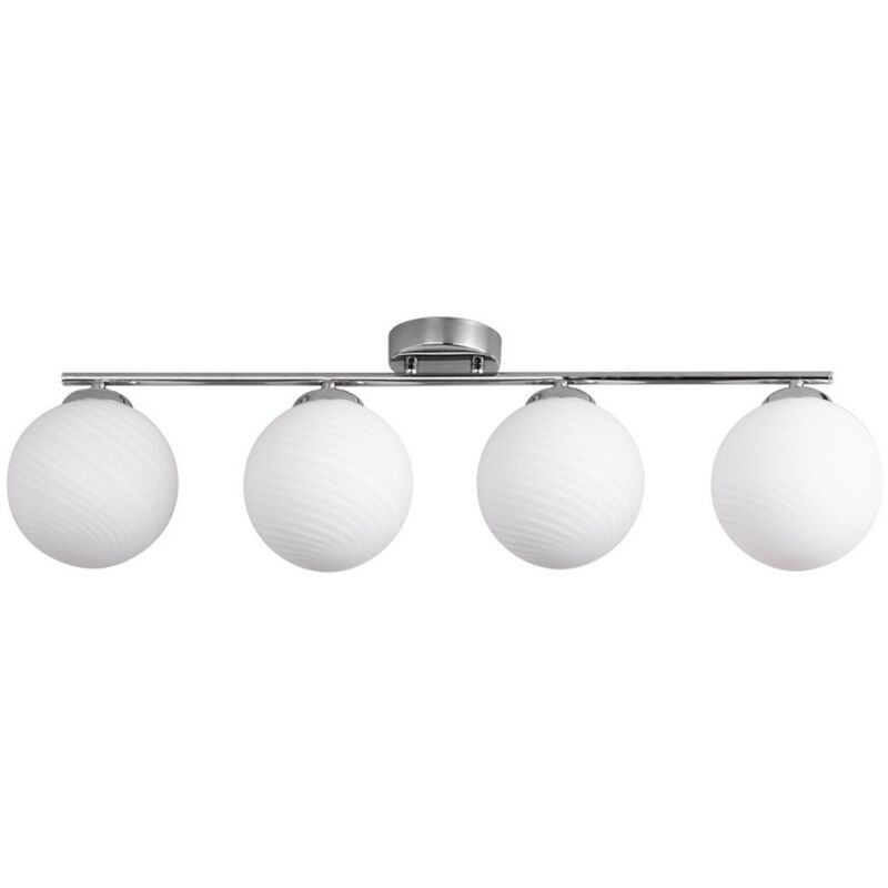 foto del prodotto epikasa lampada a soffitto beda, metallo, vetro, argento, bianco, 15x77x21 cm