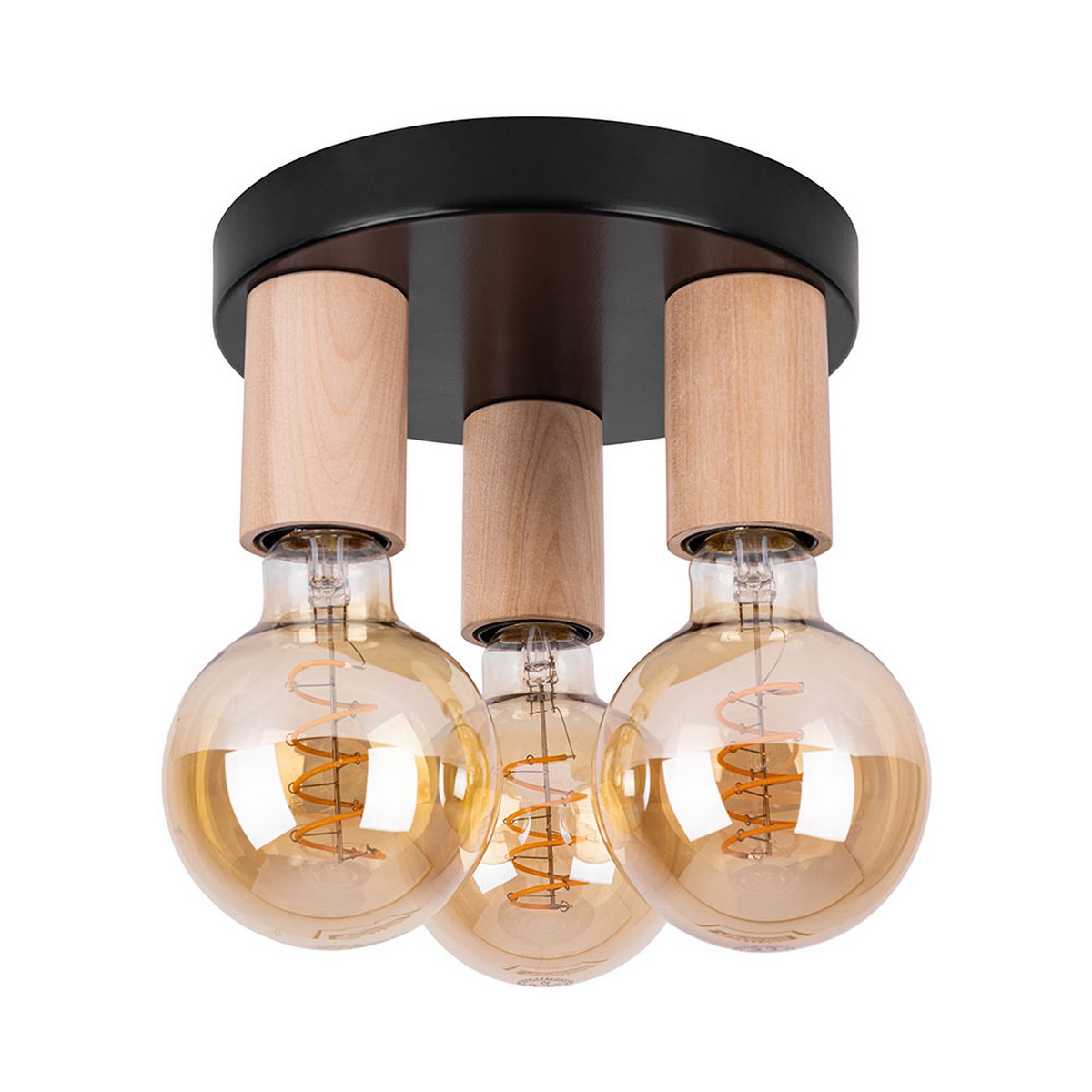 foto del prodotto epikasa lampada a soffitto bruno, legno, metallo, marrone, nero, 20x20x10 cm