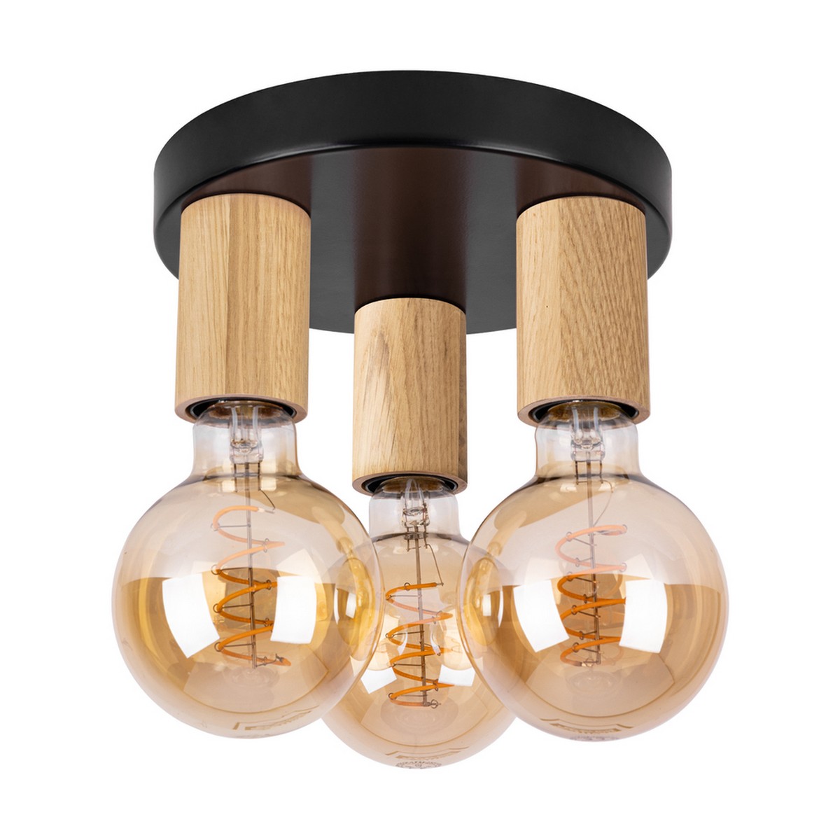foto del prodotto epikasa lampada a soffitto bruno, legno, metallo, marrone, nero, 20x20x10 cm