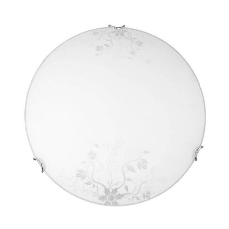 foto del prodotto epikasa lampada a soffitto california, metallo, vetro, cromo, bianco, 40x40x11 cm