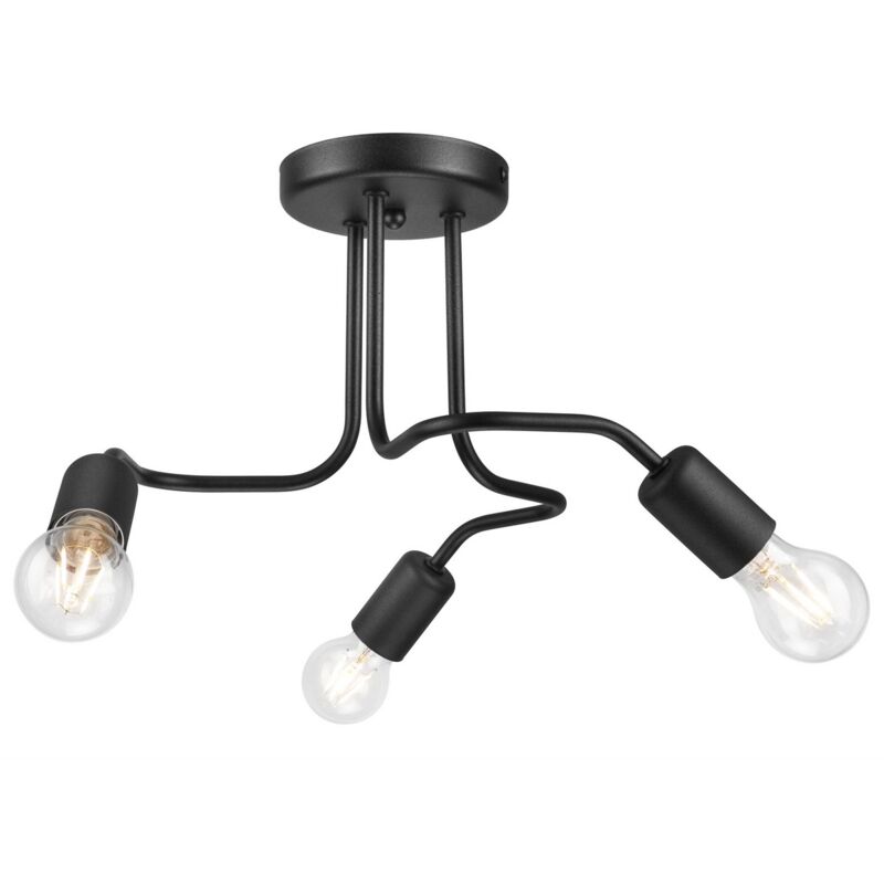 foto del prodotto epikasa lampada a soffitto charlie, metallo, nero, 26x40x40 cm