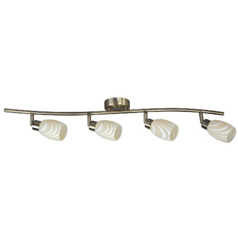 foto del prodotto epikasa lampada a soffitto clea, metallo, vetro, ottone, ecr , 78x9x20 cm