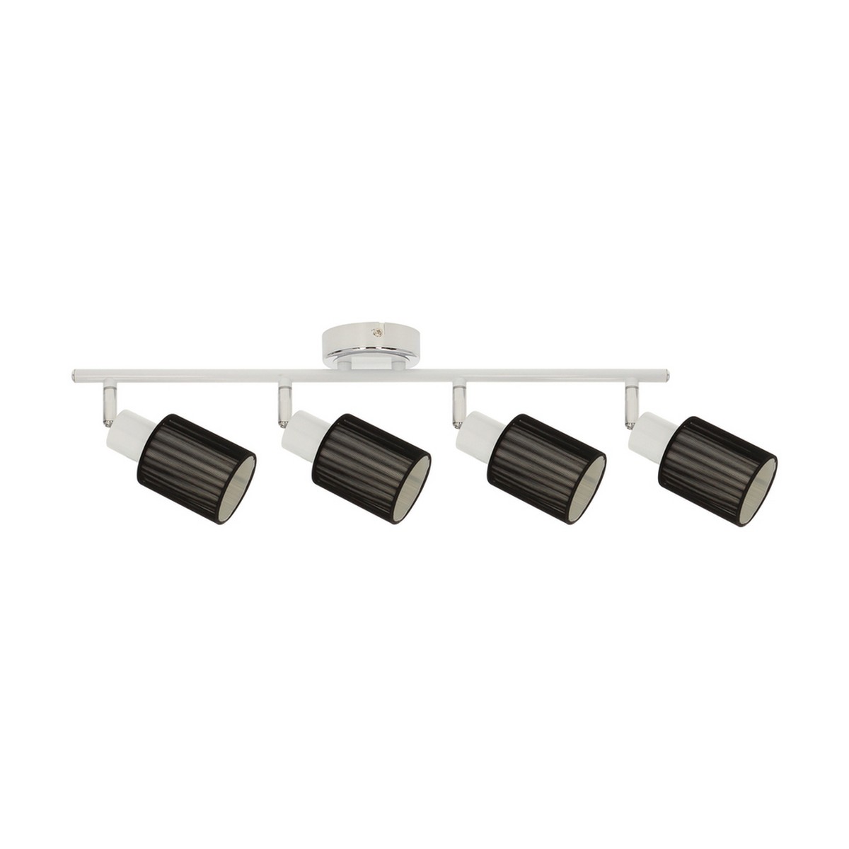 foto del prodotto epikasa lampada a soffitto damiano, metallo, tessuto, bianco, nero, 78x9x21 cm