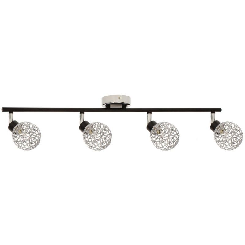 foto del prodotto epikasa lampada a soffitto davis, metallo, nero, argento, 62x9x11 cm