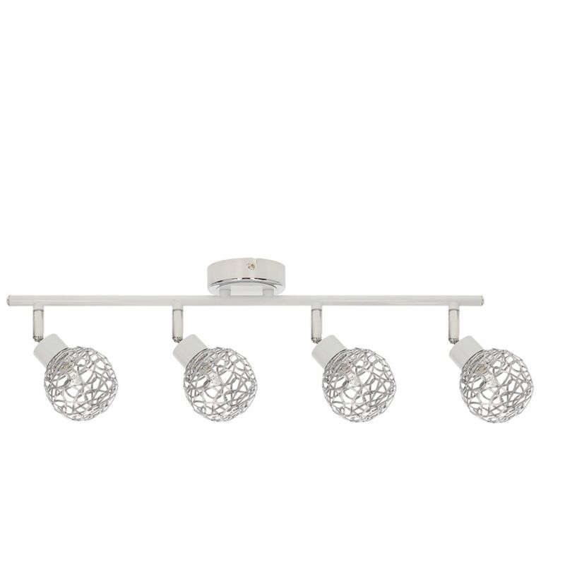 foto del prodotto epikasa lampada a soffitto demetrio, metallo, bianco, argento, 62x9x11 cm