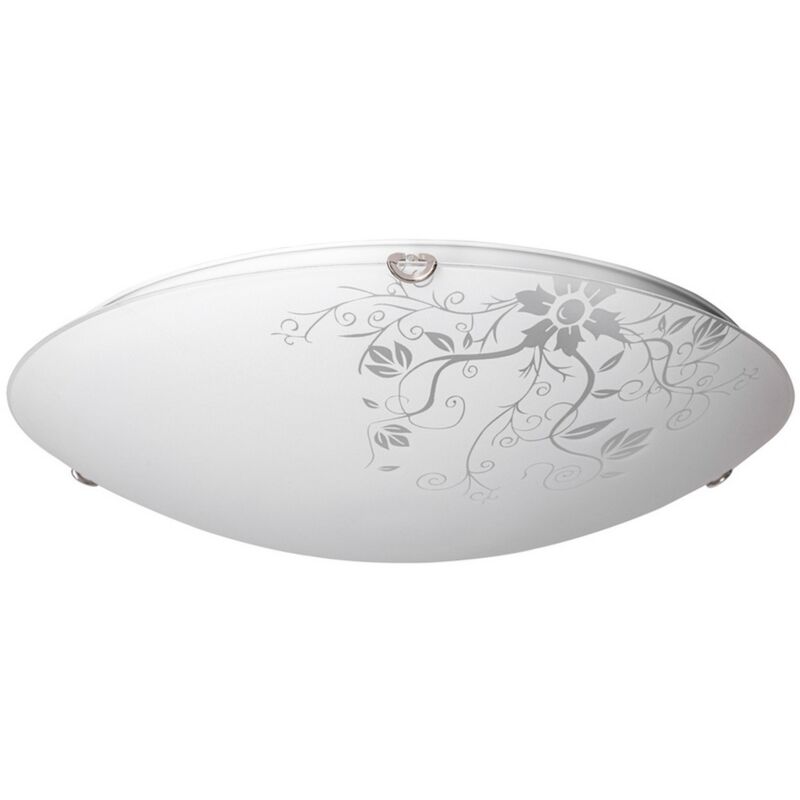 foto del prodotto epikasa lampada a soffitto ems, metallo, vetro, argento, bianco, 40x40x10 cm
