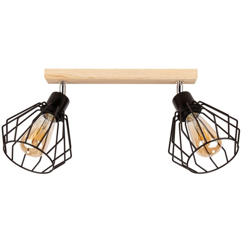 foto del prodotto epikasa lampada a soffitto eufrate, legno, metallo, marrone, nero, 18x50x25 cm