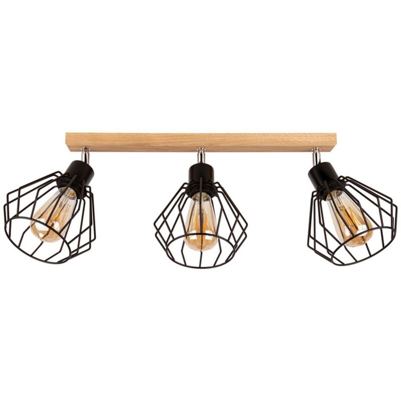 foto del prodotto epikasa lampada a soffitto eufrate, legno, metallo, marrone, nero, 18x64x25 cm