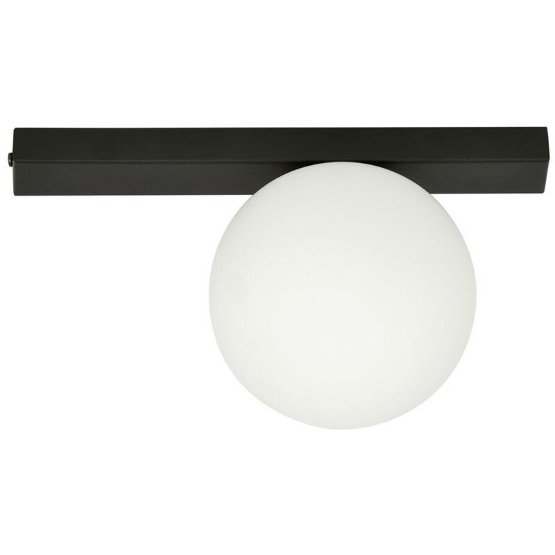 foto del prodotto epikasa lampada a soffitto fit, acciaio verniciato a polvere, vetro, nero, bianco, 30x17x14 cm
