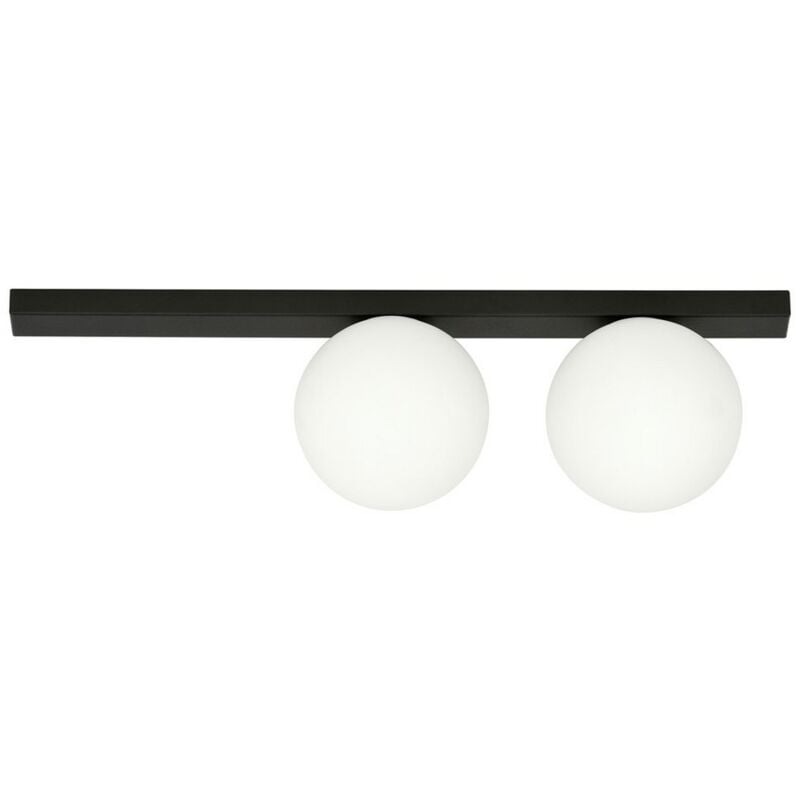 foto del prodotto epikasa lampada a soffitto fit, acciaio verniciato a polvere, vetro, nero, bianco, 60x17x14 cm