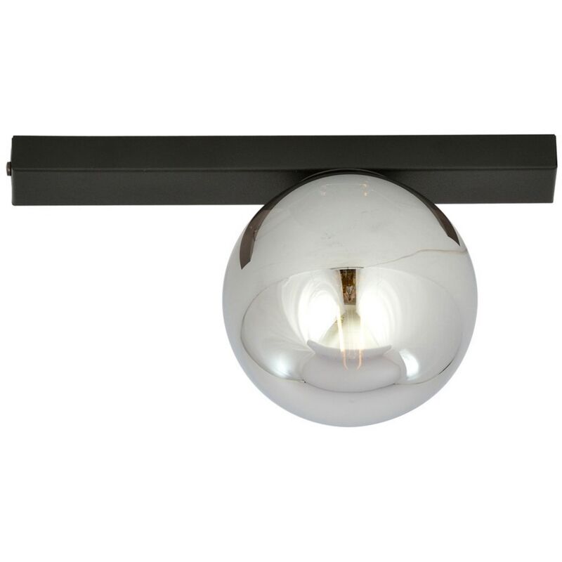 foto del prodotto epikasa lampada a soffitto fit, acciaio verniciato a polvere, vetro, nero, grigio, 30x17x14 cm