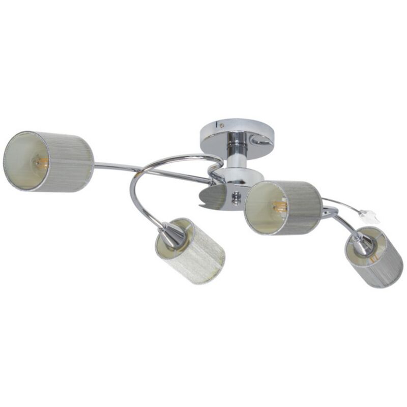 foto del prodotto epikasa lampada a soffitto getulio, metallo, tessuto, argento, 79x40x23 cm