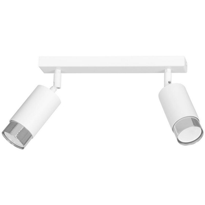 foto del prodotto epikasa lampada a soffitto hiro, acciaio verniciato a polvere, bianco, cromo, 30x19x6 cm