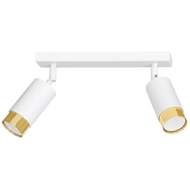 foto del prodotto epikasa lampada a soffitto hiro, acciaio verniciato a polvere, bianco, oro, 30x19x6 cm