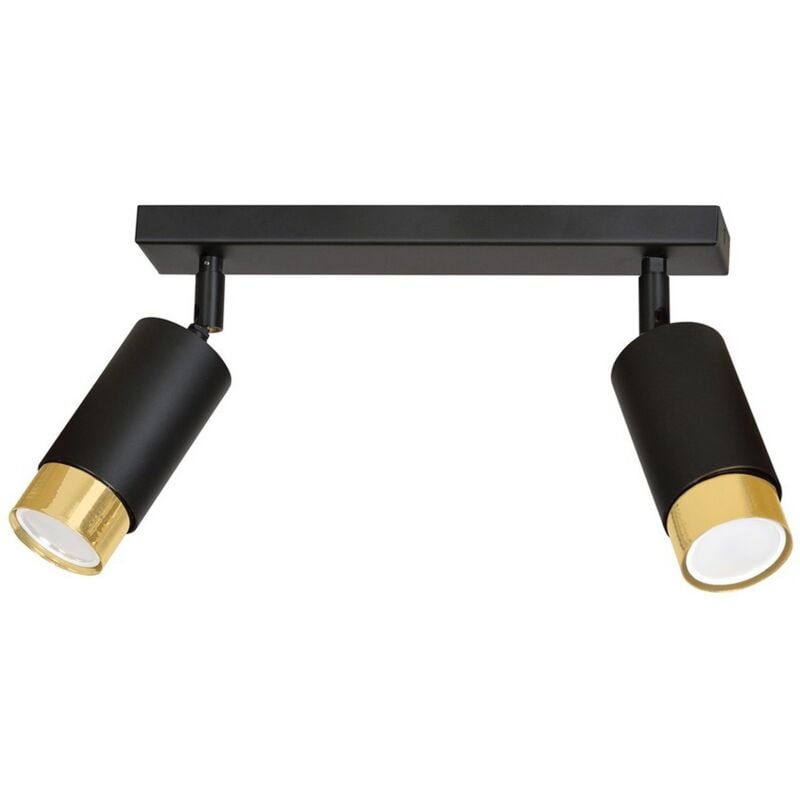 foto del prodotto epikasa lampada a soffitto hiro, acciaio verniciato a polvere, nero, oro, 30x19x6 cm