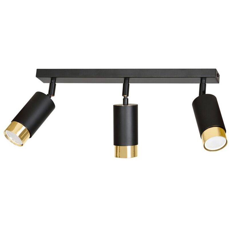 foto del prodotto epikasa lampada a soffitto hiro, acciaio verniciato a polvere, nero, oro, 45x19x6 cm