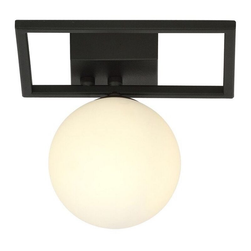 foto del prodotto epikasa lampada a soffitto imago, acciaio verniciato a polvere, vetro, nero, bianco, 20x21x18 cm