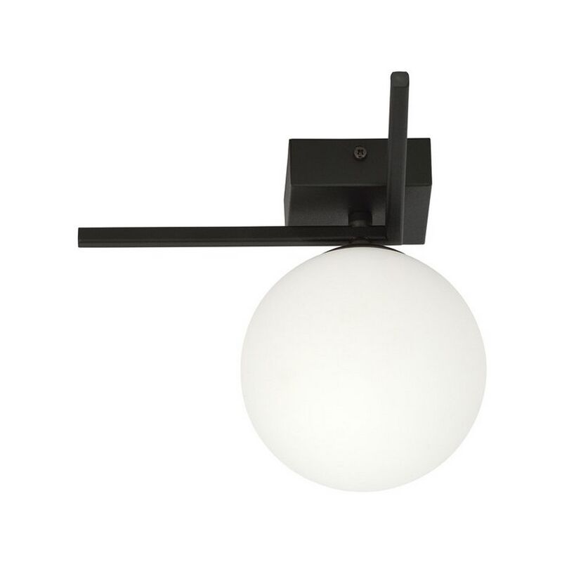 foto del prodotto epikasa lampada a soffitto imago, acciaio verniciato a polvere, vetro, nero, bianco, 23x21x18 cm