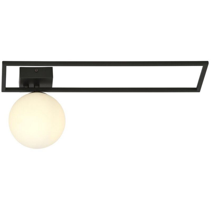 foto del prodotto epikasa lampada a soffitto imago, acciaio verniciato a polvere, vetro, nero, bianco, 50x21x18 cm