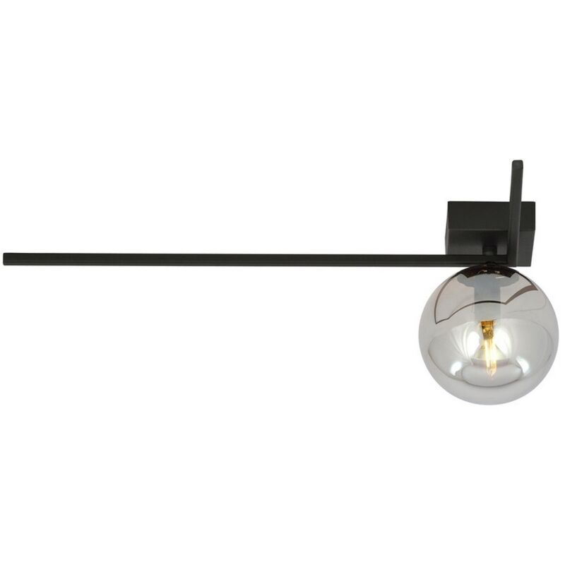 foto del prodotto epikasa lampada a soffitto imago, acciaio verniciato a polvere, vetro, nero, grigio, 50x21x18 cm