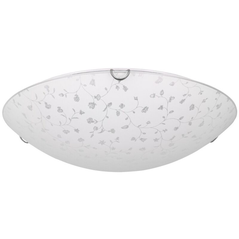 foto del prodotto epikasa lampada a soffitto inn, metallo, vetro, argento, bianco, 40x40x10 cm