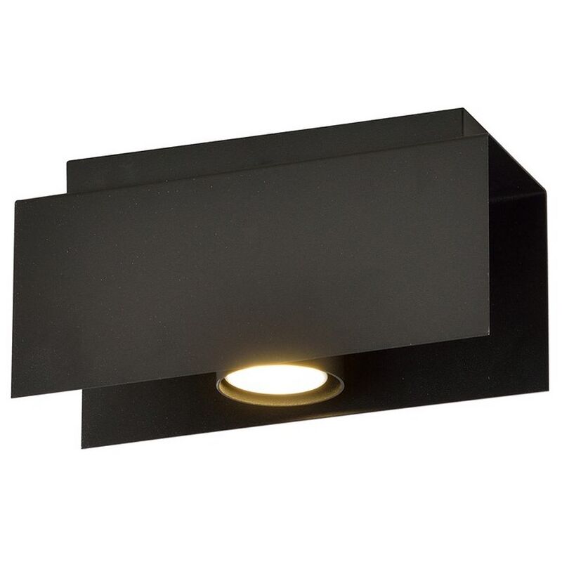 foto del prodotto epikasa lampada a soffitto kenno, acciaio verniciato a polvere, nero, 24x12x10 cm