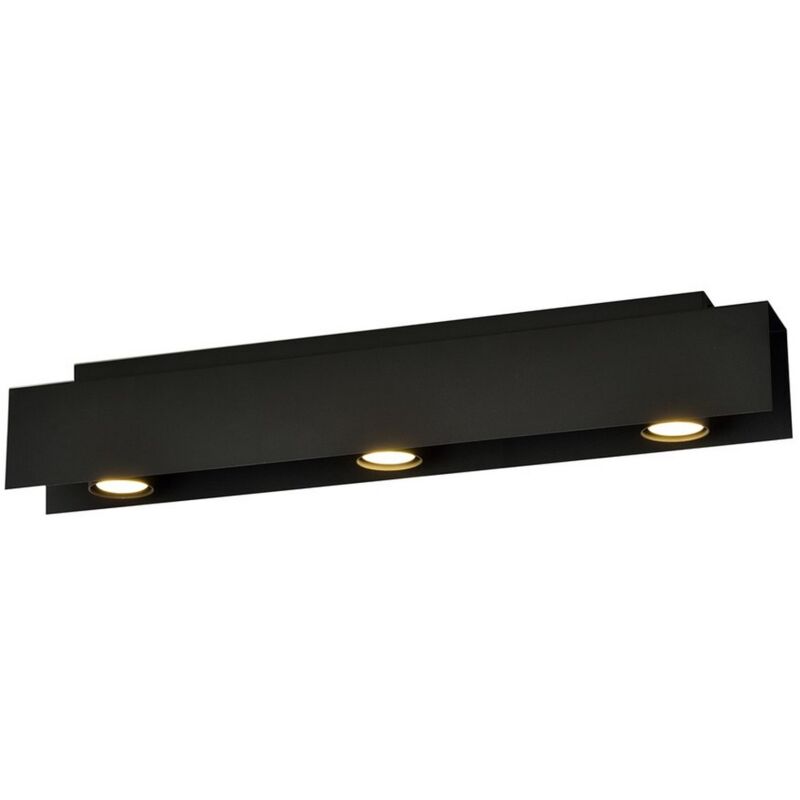 foto del prodotto epikasa lampada a soffitto kenno, acciaio verniciato a polvere, nero, 72x12x10 cm
