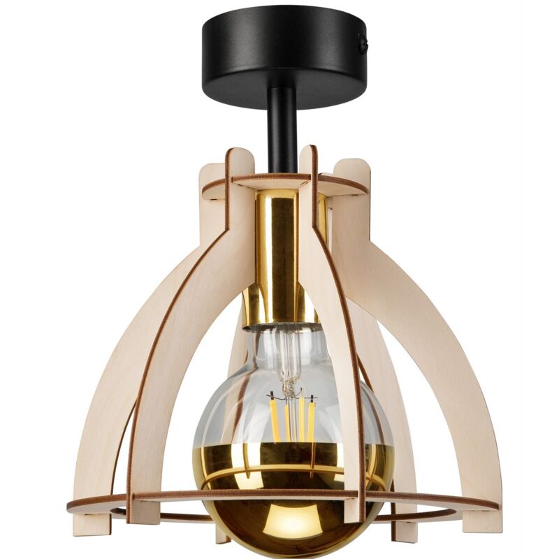 foto del prodotto epikasa lampada a soffitto lando, legno, marrone, 25x21x21 cm