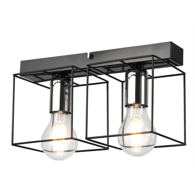 foto del prodotto epikasa lampada a soffitto mika, metallo, nero, argento, 17x32x13 cm