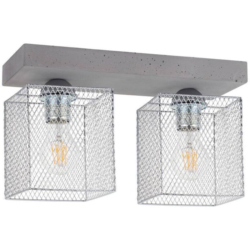 foto del prodotto epikasa lampada a soffitto mino, cemento, metallo, argento, grigio, 13,5x35x21 cm
