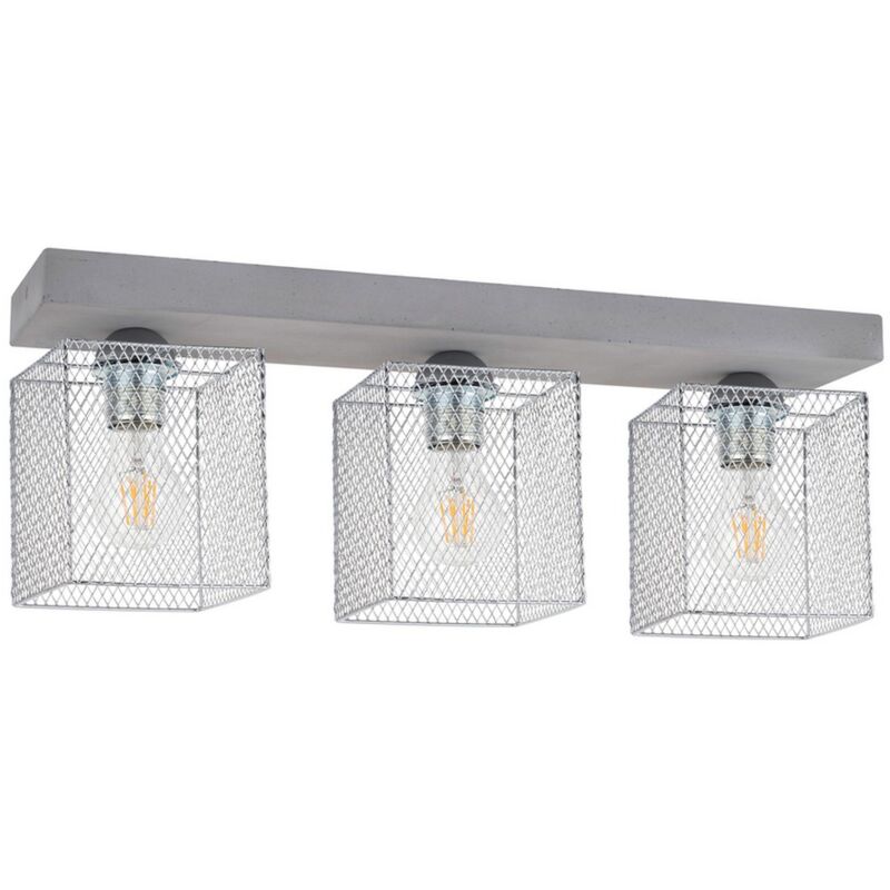 foto del prodotto epikasa lampada a soffitto mino, cemento, metallo, argento, grigio, 13,5x55x21 cm