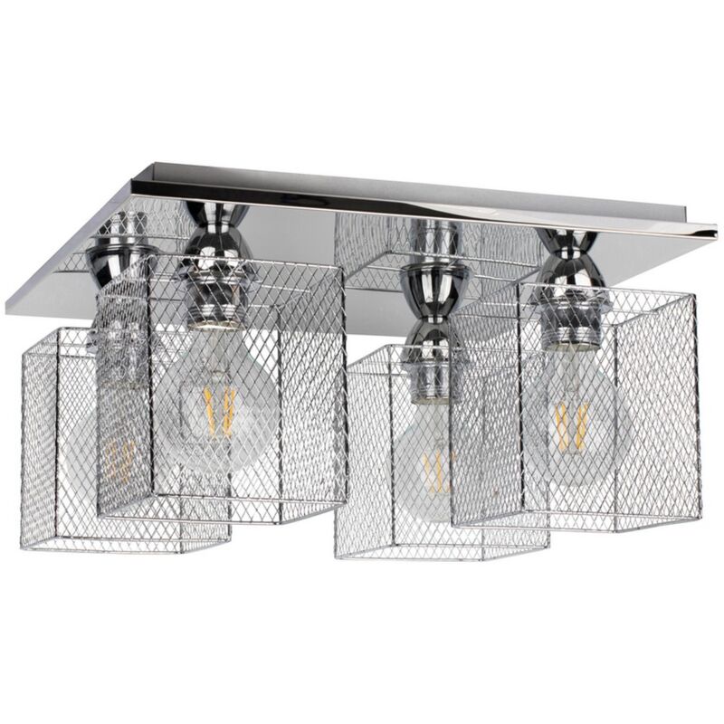 foto del prodotto epikasa lampada a soffitto mino, metallo, argento, 34x34x21 cm