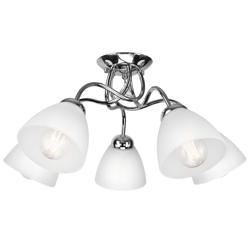 foto del prodotto epikasa lampada a soffitto miranda, acciaio, vetro, argento, 50x50x31 cm