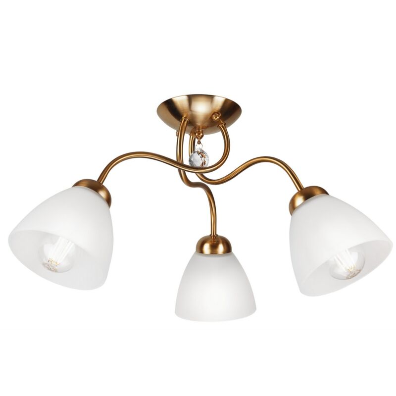 foto del prodotto epikasa lampada a soffitto miranda, acciaio, vetro, ottone, 60x60x31 cm
