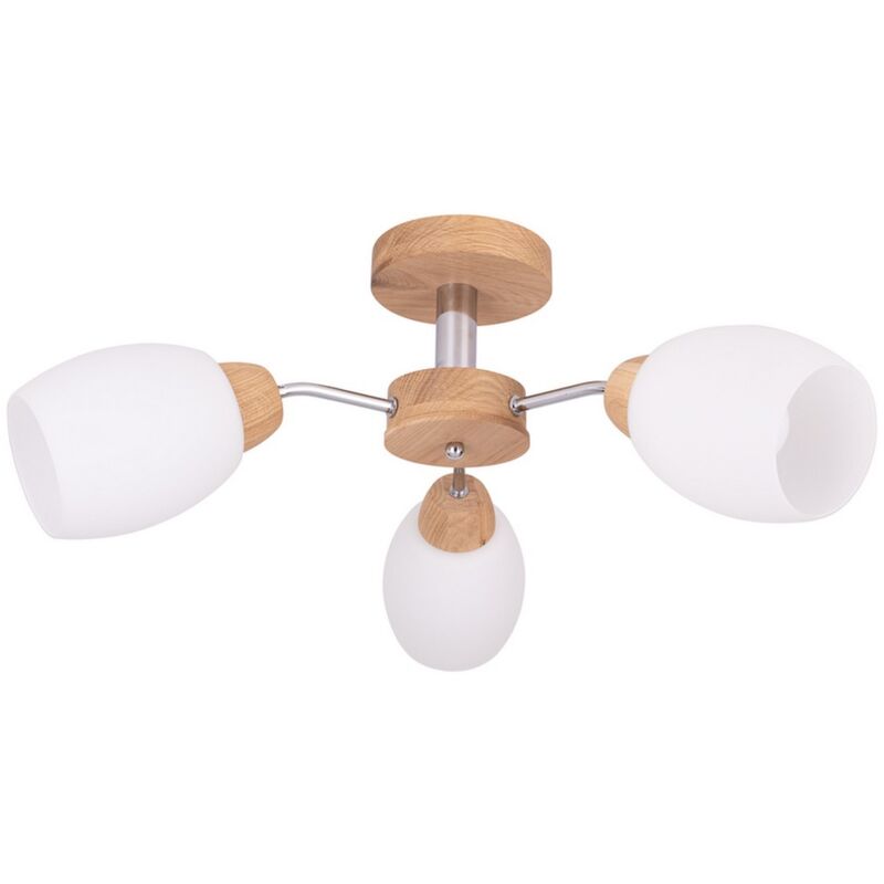 foto del prodotto epikasa lampada a soffitto navia, legno, metallo, vetro, argento, marrone, bianco, 62x62x25 cm