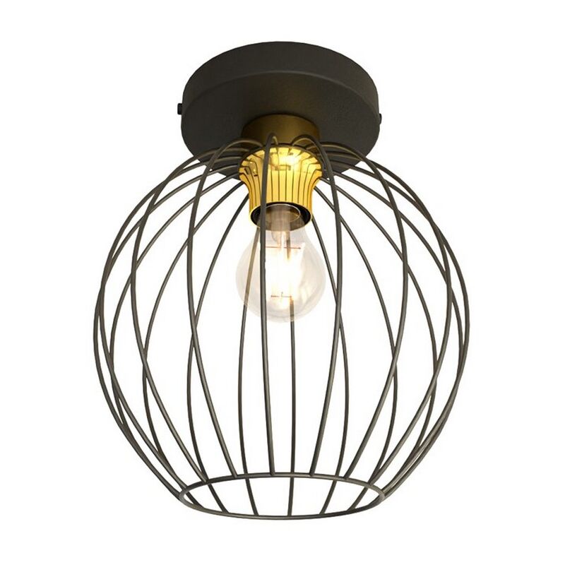 foto del prodotto epikasa lampada a soffitto nest, metallo, plastica, nero, 28x24x24 cm