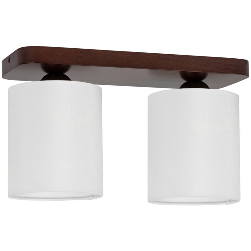 foto del prodotto epikasa lampada a soffitto odiel, legno, tessuto, marrone, bianco, 13,5x35x20 cm