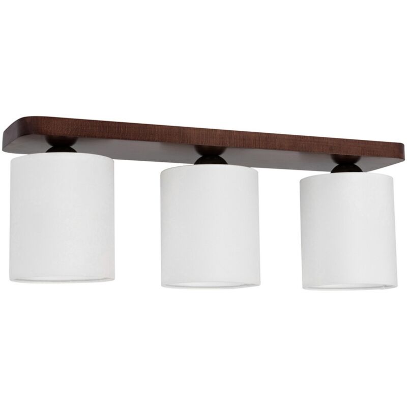 foto del prodotto epikasa lampada a soffitto odiel, legno, tessuto, marrone, bianco, 13,5x55x20 cm