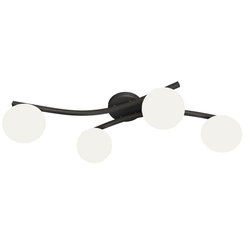 foto del prodotto epikasa lampada a soffitto opus, metallo, plastica, nero, 60x60x20 cm