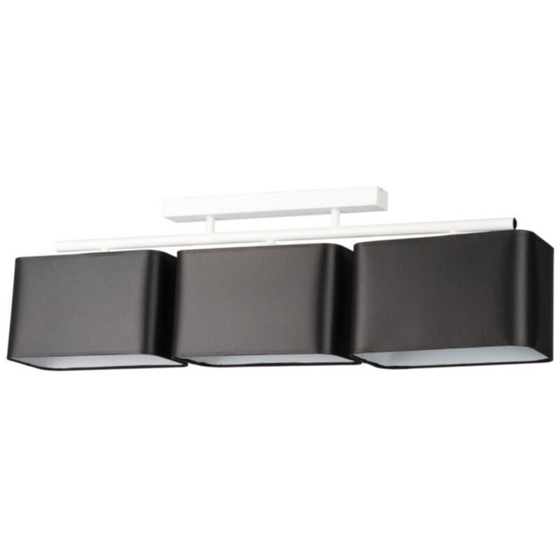 foto del prodotto epikasa lampada a soffitto pecos, metallo, tessuto, bianco, nero, 15x86x32 cm