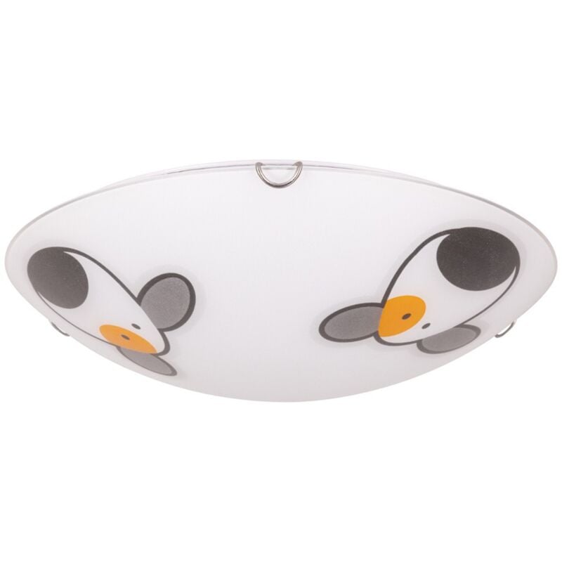 foto del prodotto epikasa lampada a soffitto per bambini aller, metallo, vetro, bianco, argento, 40x40x10 cm