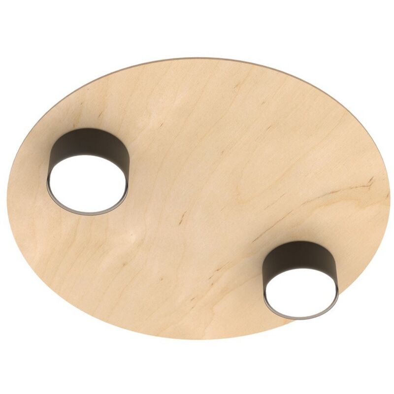 foto del prodotto epikasa lampada a soffitto pixo, metallo, compensato, nero, 40x7x20 cm