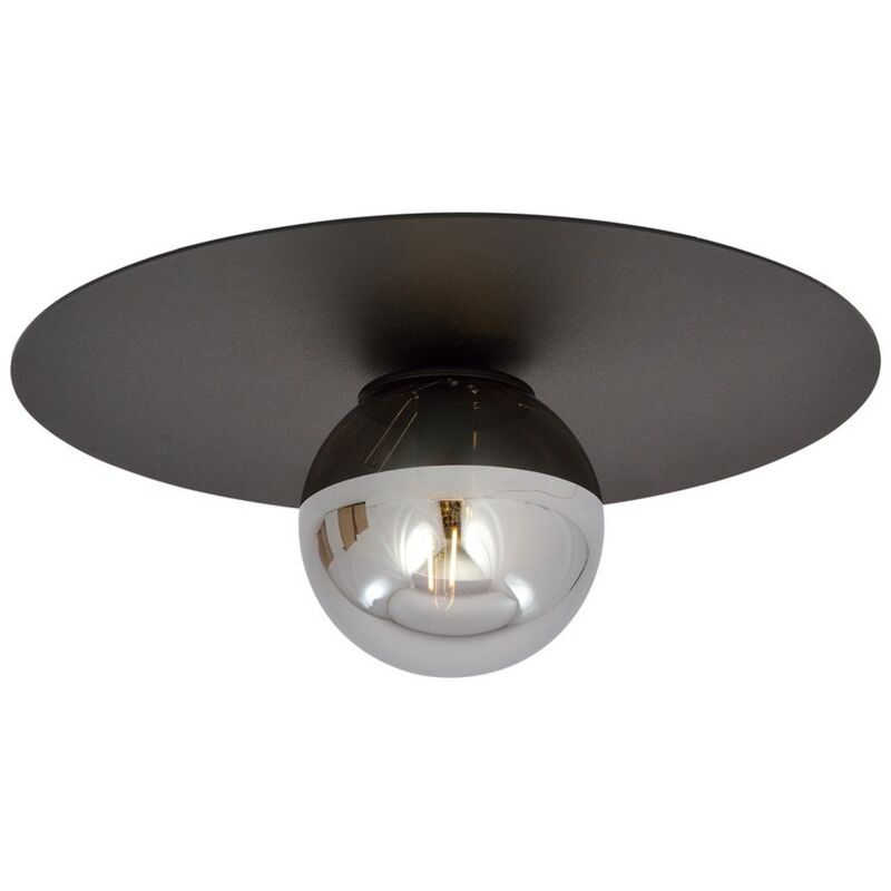 foto del prodotto epikasa lampada a soffitto solar, acciaio verniciato a polvere, vetro, nero, grigio, 43x19x43 cm
