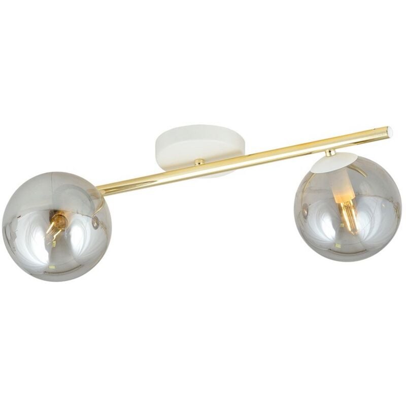 foto del prodotto epikasa lampada a soffitto splendi, acciaio verniciato a polvere, vetro, bianco, oro, grigio, 55x20x29 cm