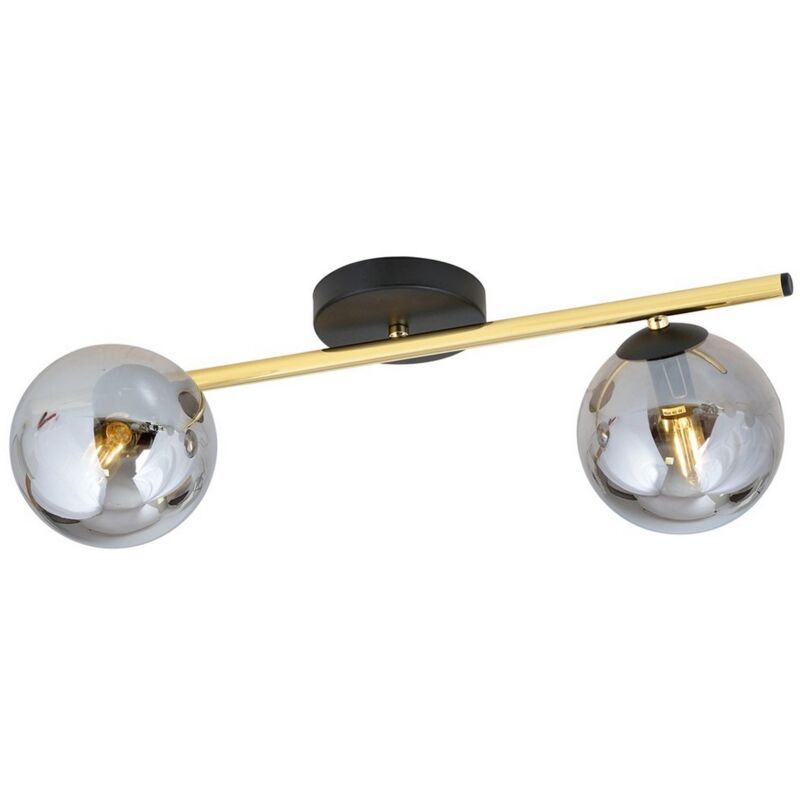 foto del prodotto epikasa lampada a soffitto splendi, acciaio verniciato a polvere, vetro, nero, oro, grigio, 55x20x29 cm