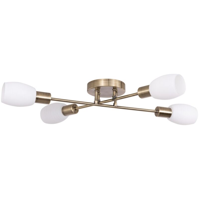 foto del prodotto epikasa lampada a soffitto tamega, metallo, vetro, argento, bianco, 58x67x11 cm